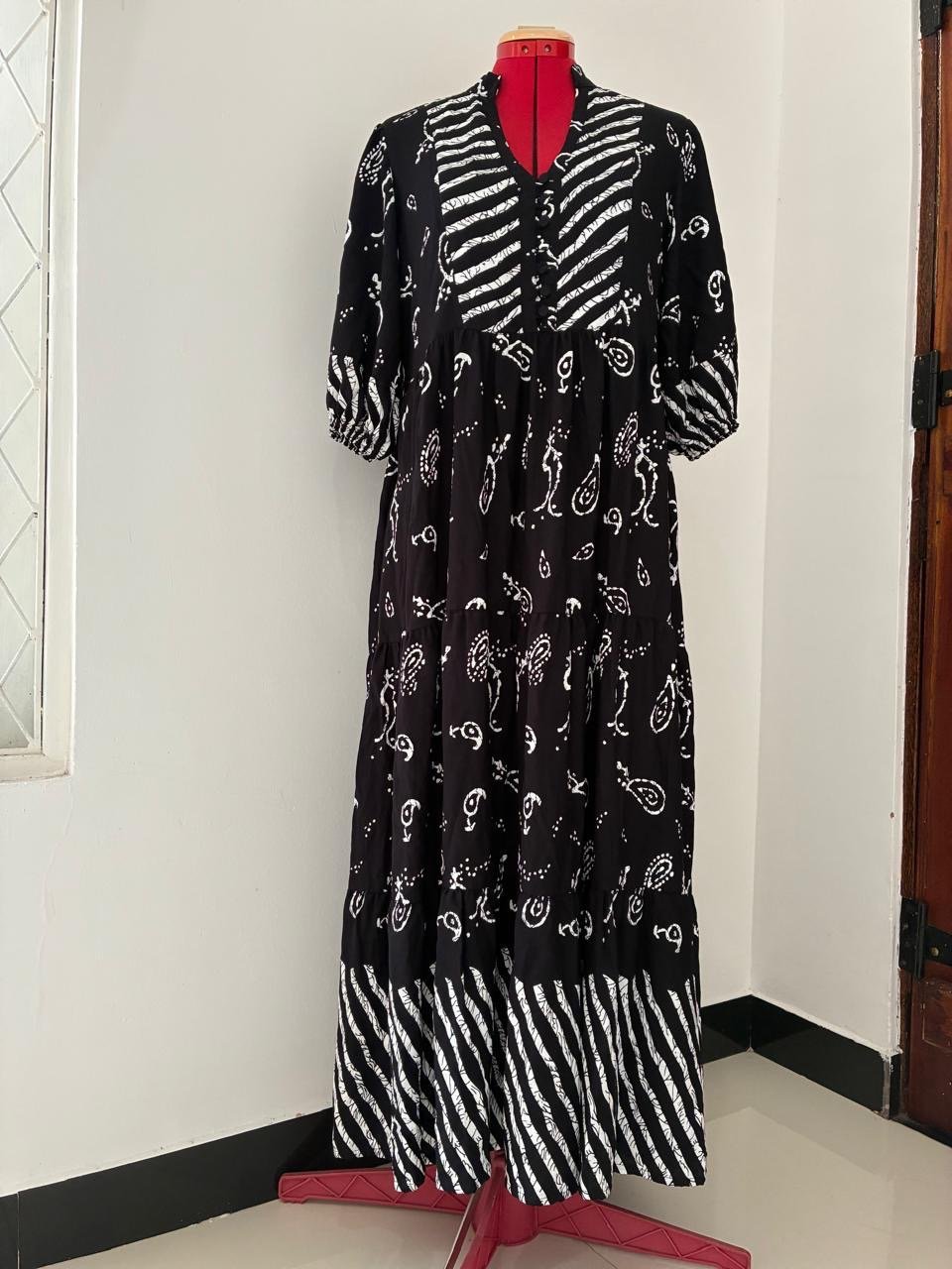 Midnight Batik Paisley Dress